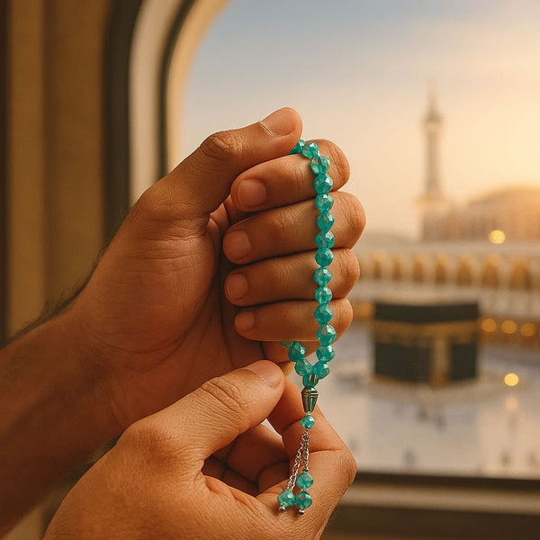 Tasbeeh-e-Rehmat – Sea Green (33 Diamond-Cut Beads)