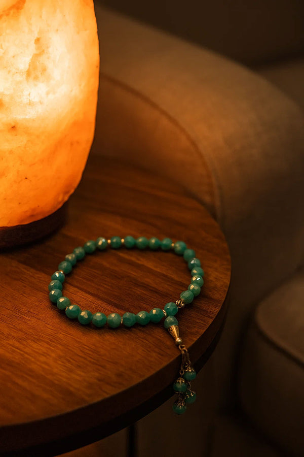 Tasbeeh-e-Rehmat – Green (33 Diamond-Cut Beads)