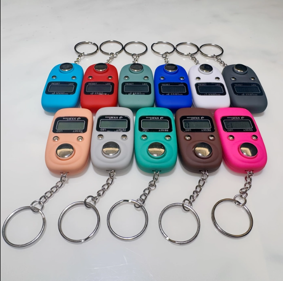 Pack Of 3, Digital Keychain Counter With LED & Reset
